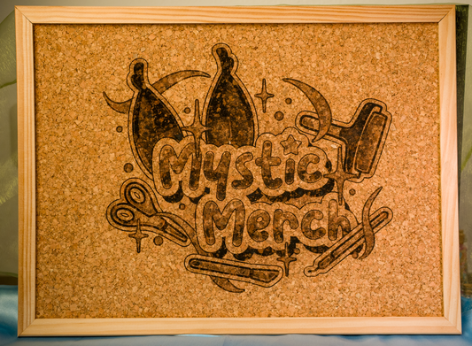 Kork-Pinnwand mit Kiefernholzrahmen