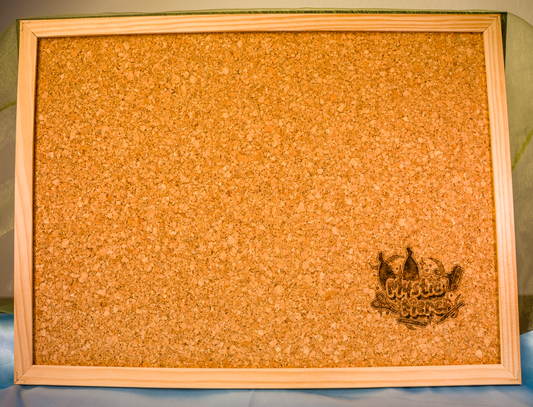 Kork-Pinnwand mit Kiefernholzrahmen
